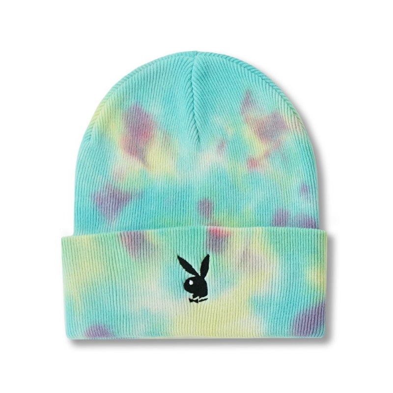 Playboy Rabbit Head Knit Beanie Tie Dye Hoeden Heren Paars | PLBY-592936