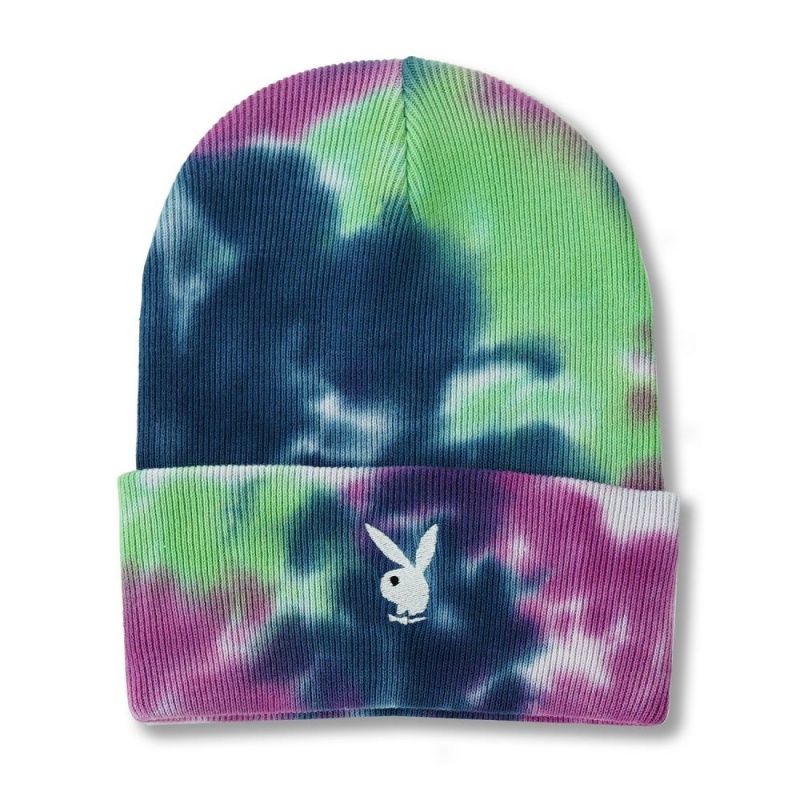 Playboy Rabbit Head Knit Beanie Tie Dye Hoeden Heren Paars | PLBY-592936