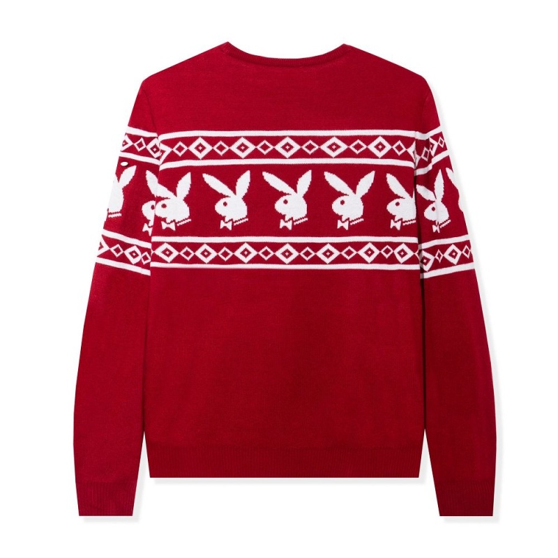 Playboy Rabbit Head Knit Sweatshirt Heren Zwart | PLBY-593062