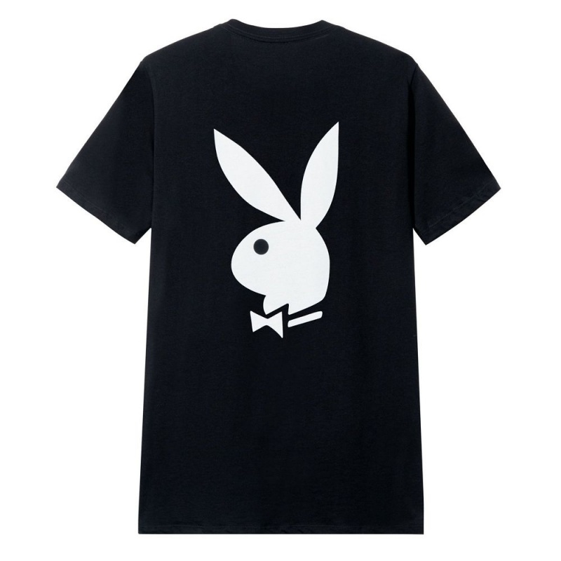 Playboy Rabbit Head Logo T-shirt Heren Wit Zwart | PLBY-593144