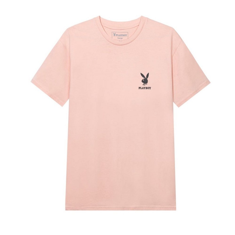 Playboy Rabbit Head Logo T-shirt Heren Wit Zwart | PLBY-593144