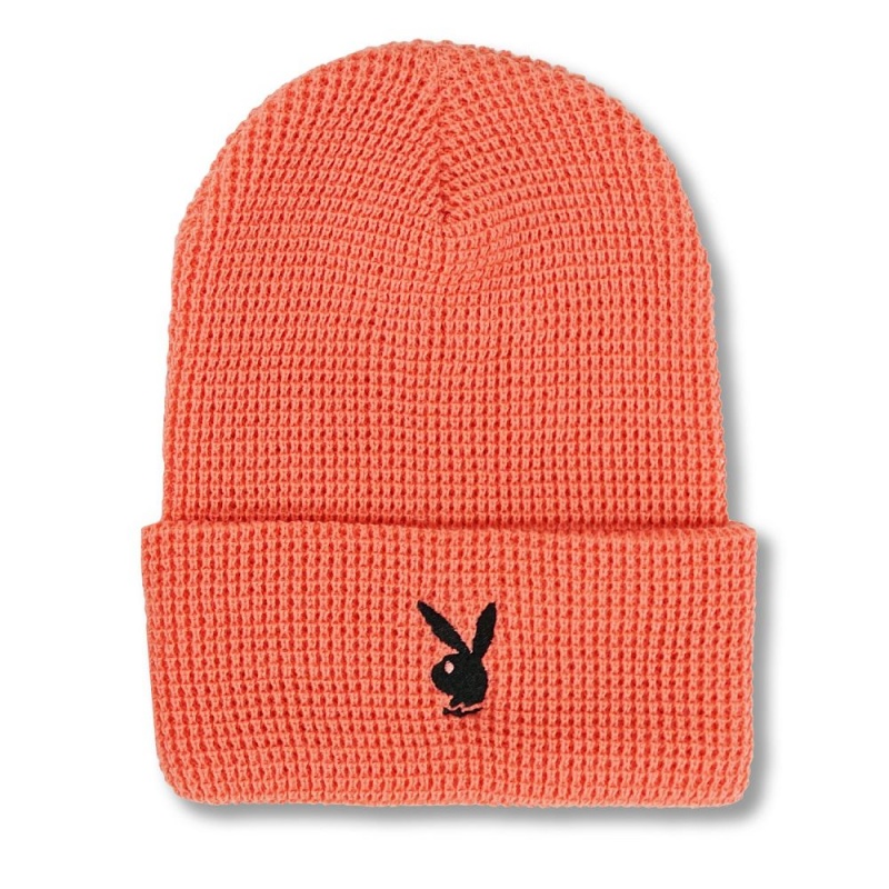 Playboy Rabbit Head Waffle Cuffed Beanie Hoeden Dames Zwart | PLBY-592631