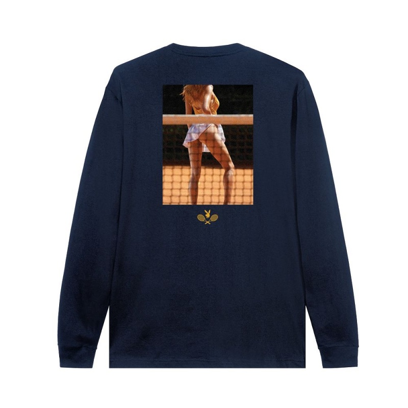 Playboy Racquet Club Long Sleeve T-shirt Heren Wit | PLBY-593178