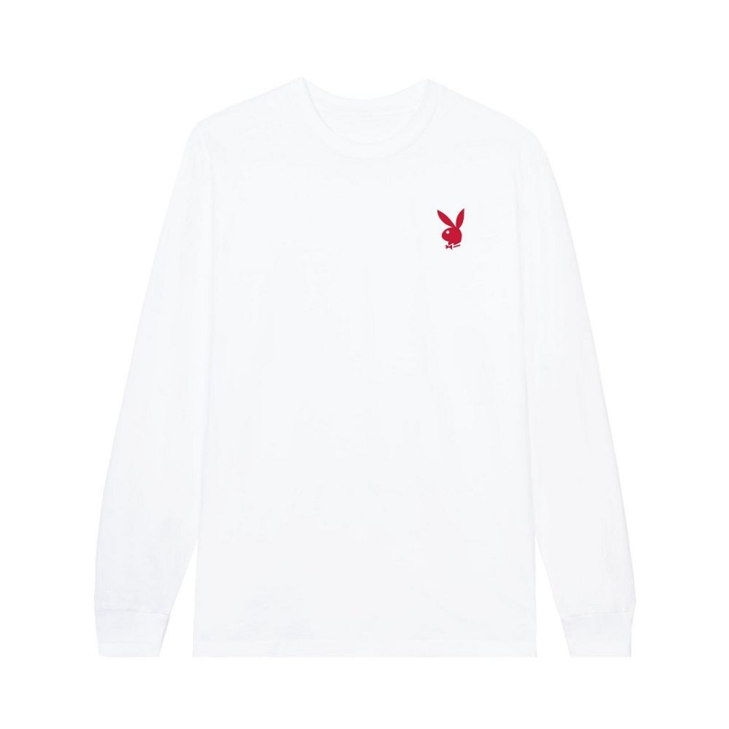 Playboy Repeating Masthead Long Sleeve T-shirt Heren Zwart | PLBY-593149