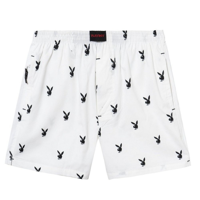 Playboy Repeating Rabbit Head Lounge Korte Broek Heren Blauw | PLBY-592951