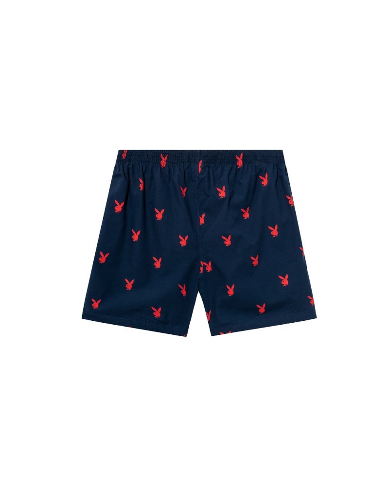 Playboy Repeating Rabbit Head Lounge Korte Broek Heren Blauw | PLBY-592951