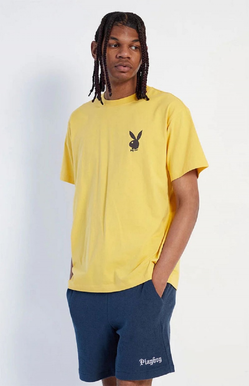 Playboy Rocky Point Gold T-shirt Heren Goud | PLBY-593269