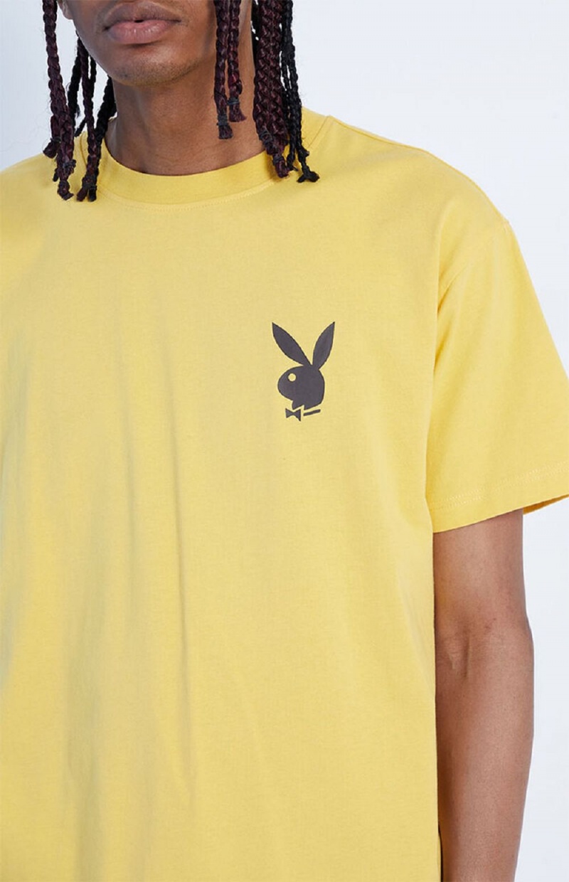 Playboy Rocky Point Gold T-shirt Heren Goud | PLBY-593269