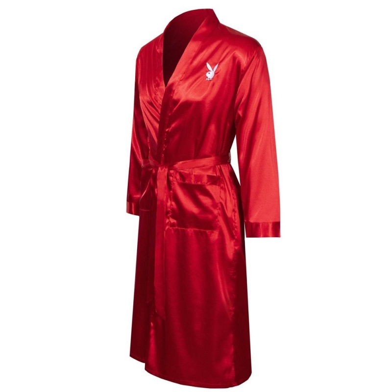 Playboy Satin Mansion Robe Accessoires Heren | PLBY-592925