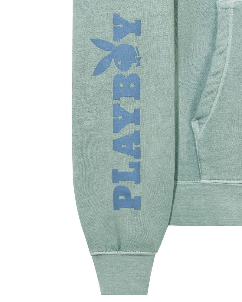 Playboy Sun Washed Hoodie Heren Blauw | PLBY-593072