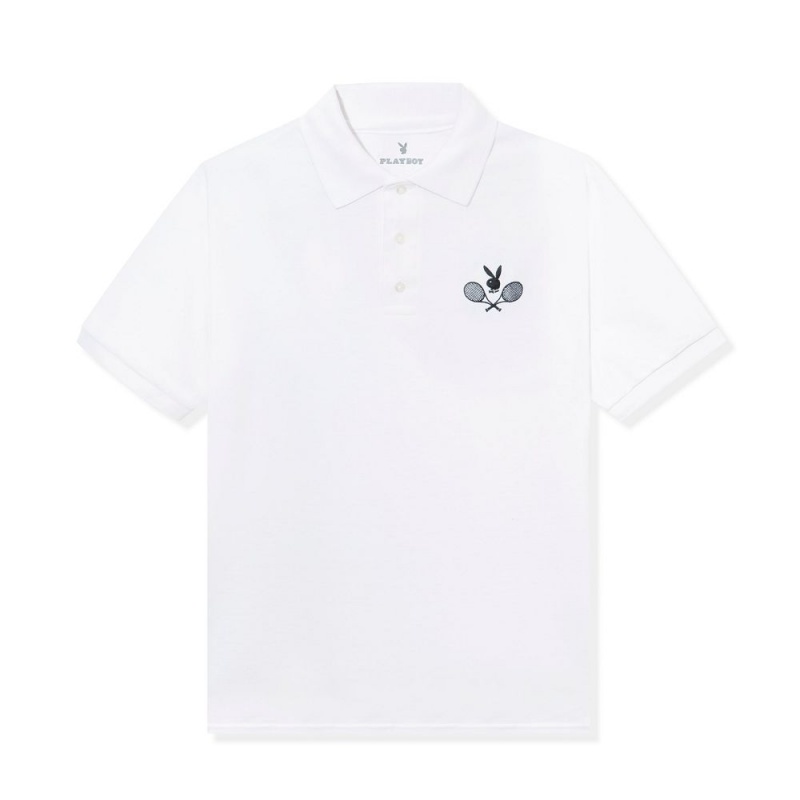 Playboy Tennis Club Polo T-shirt Heren Wit | PLBY-593239