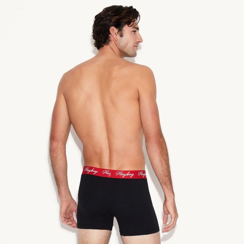 Playboy The Basics Boxer Brief Ondergoed Heren Zwart | PLBY-592941