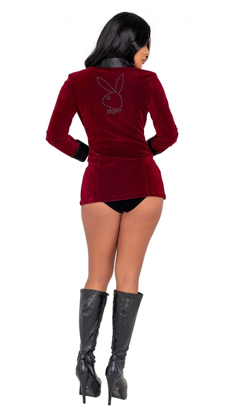 Playboy The Essentials Rib String Costumes Dames Bordeaux | PLBY-592707