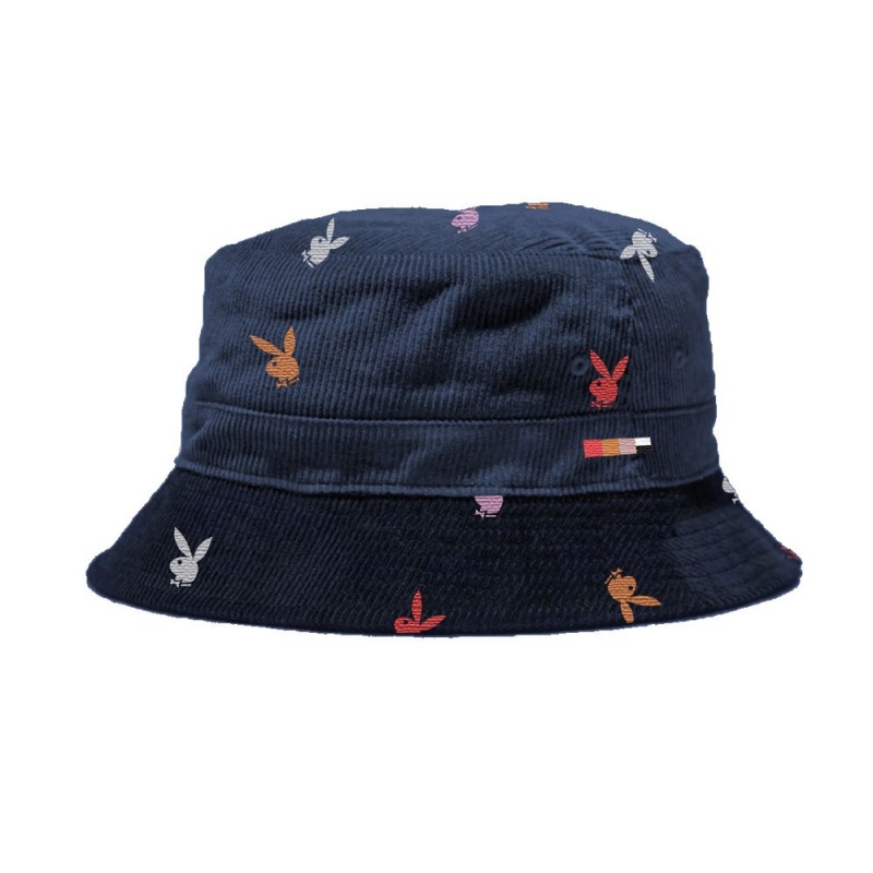 Playboy Tokyo Club Bucket Hoeden Heren Donkerblauw | PLBY-592932