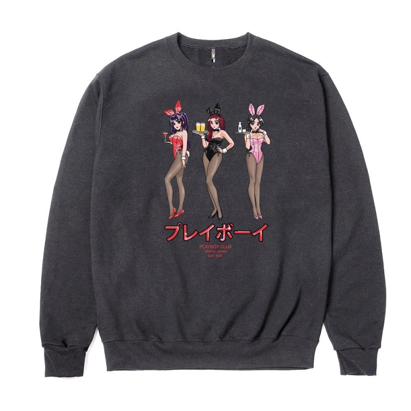 Playboy Tokyo Club Happy Hour Sweatshirt Heren Zwart | PLBY-593016