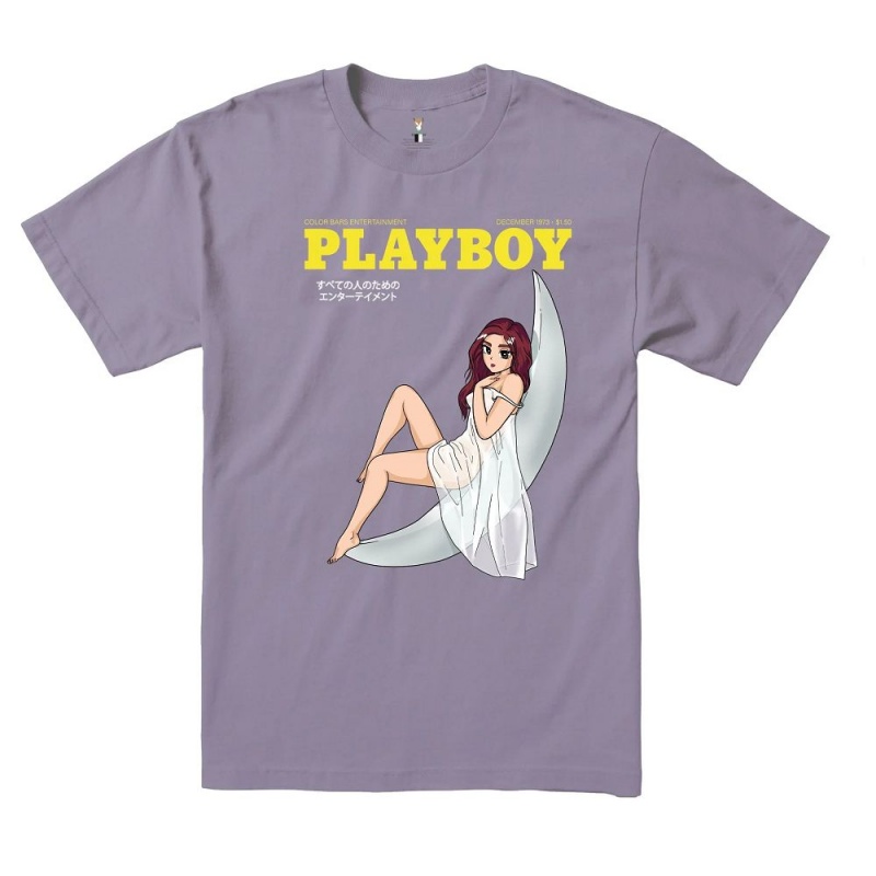 Playboy Tokyo Club Moonlit T-shirt Heren Lavendel | PLBY-593169