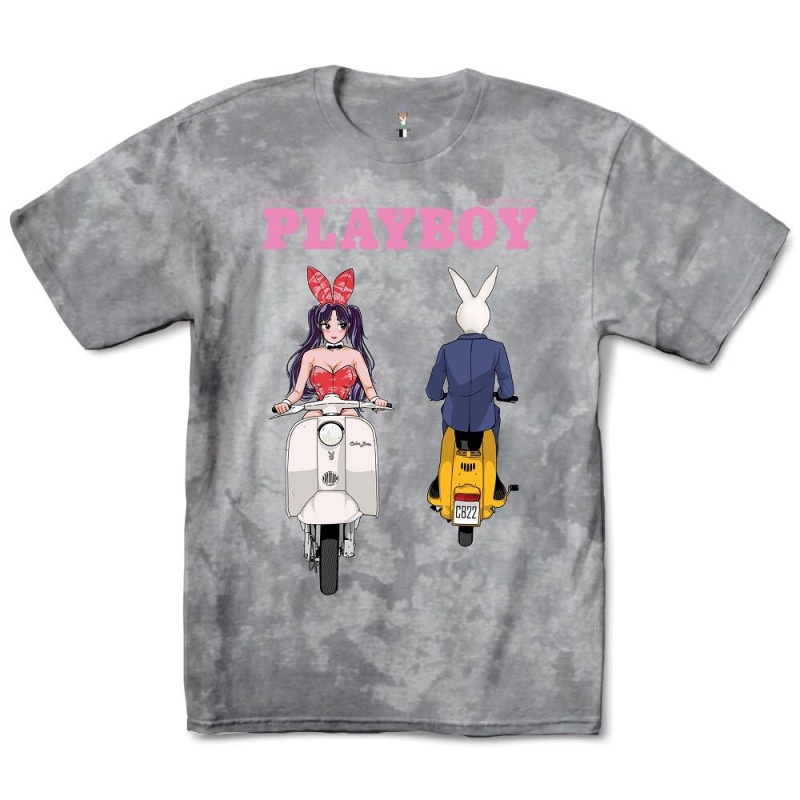 Playboy Tokyo Club Scoot Tie-Dye T-shirt Heren | PLBY-593175