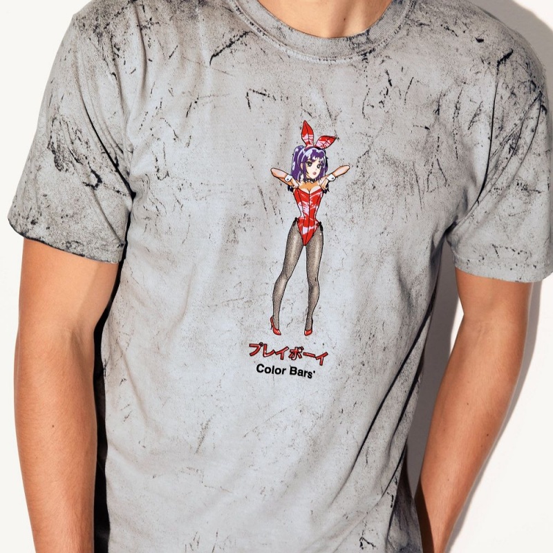 Playboy Tokyo Club Tight Squeeze Smoke T-shirt Heren | PLBY-593166