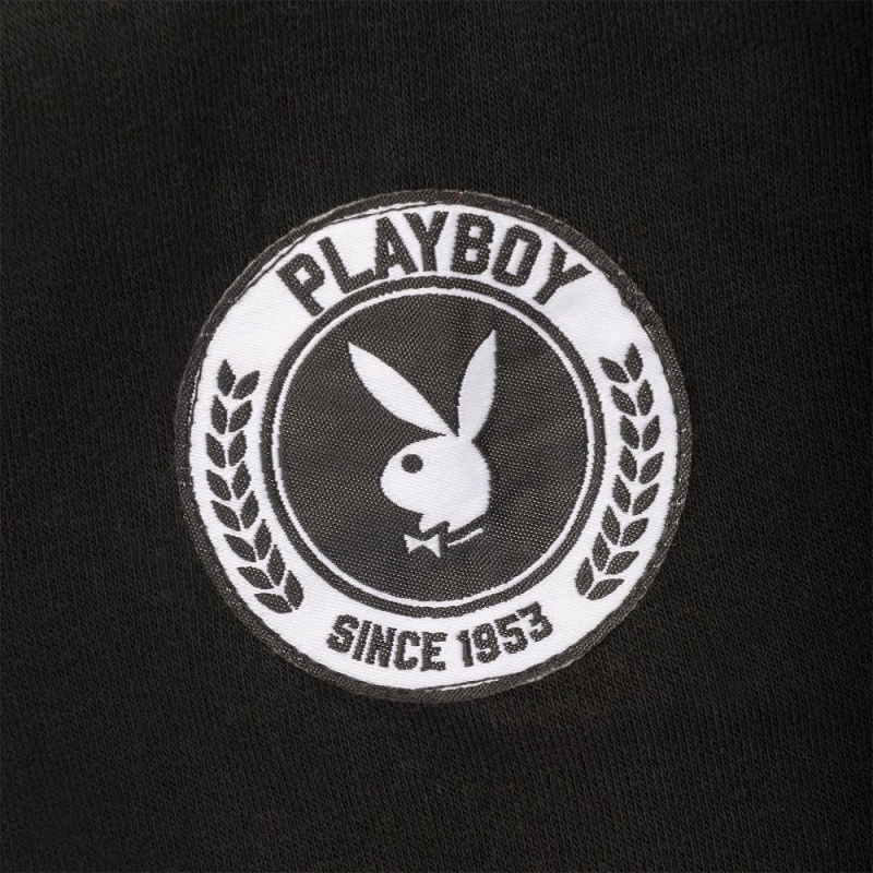 Playboy Varsity Sweatshirt Heren Grijs Zwart | PLBY-593097