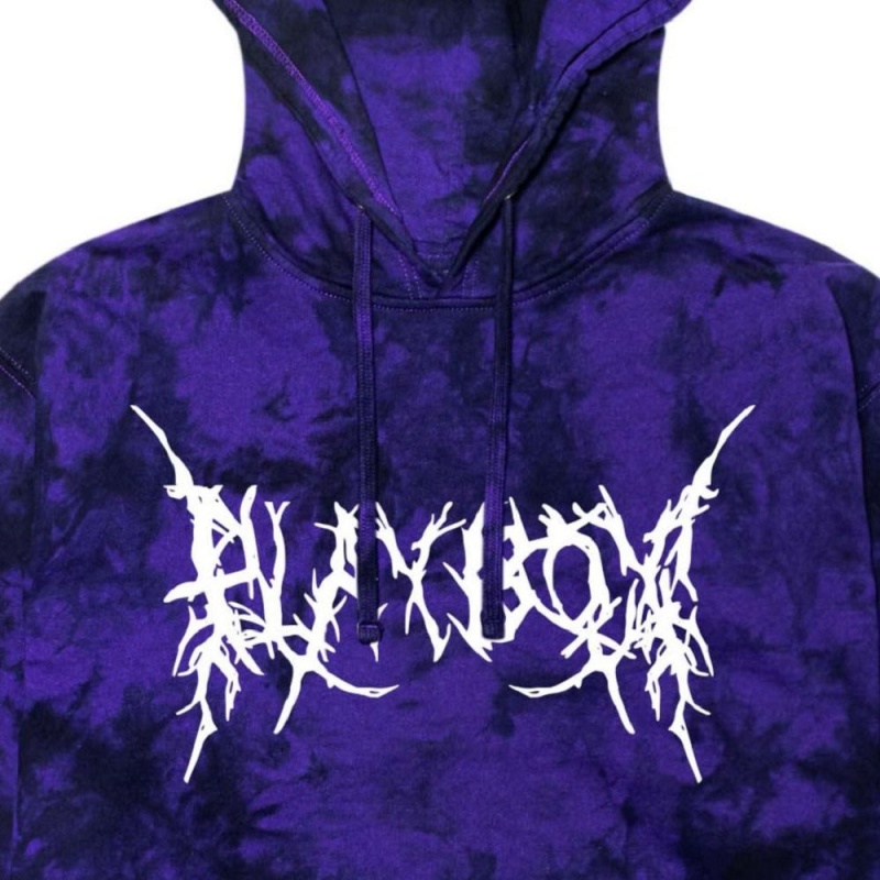 Playboy nchy Masthead tie dye Hoodie Heren Paars Zwart | PLBY-593057