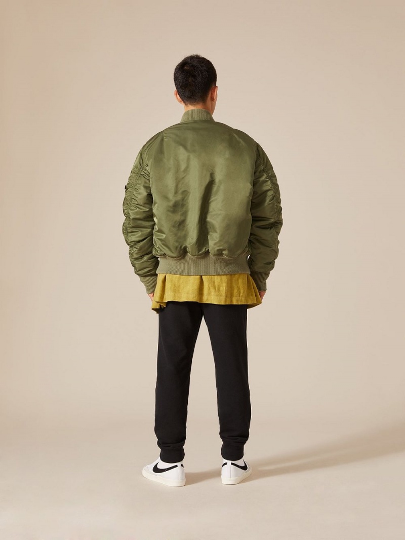 Playboy x Alpha Industries Reversible MA-1 Flight Jassen Heren Olijfgroen | PLBY-593076