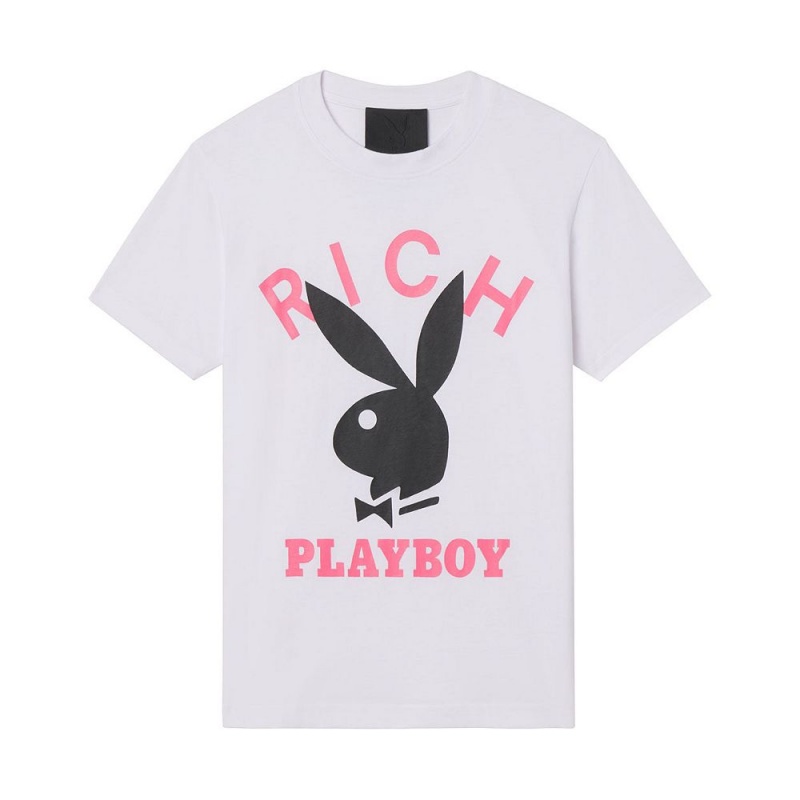 Playboy x John Richmond Logo T-shirt Heren Zwart | PLBY-593187