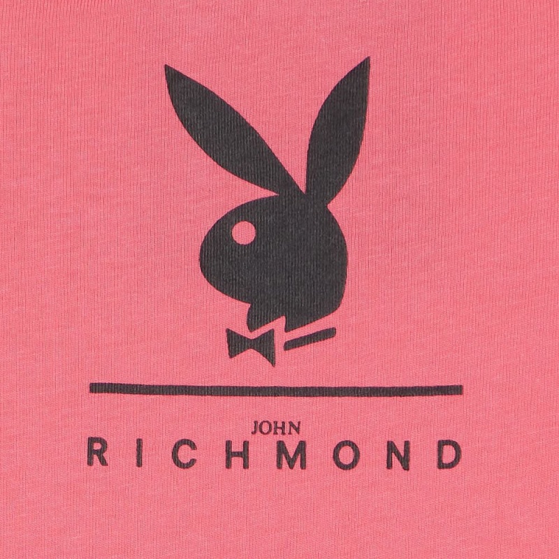 Playboy x John Richmond Logo T-shirt Heren Zwart | PLBY-593187