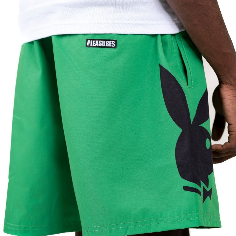 Playboy x Pleasures Collide Korte Broek Heren Groen | PLBY-592975