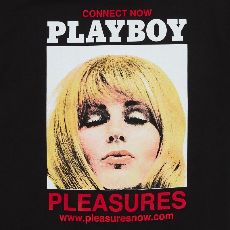 Playboy x Pleasures Connect T-shirt Heren Zwart | PLBY-593190